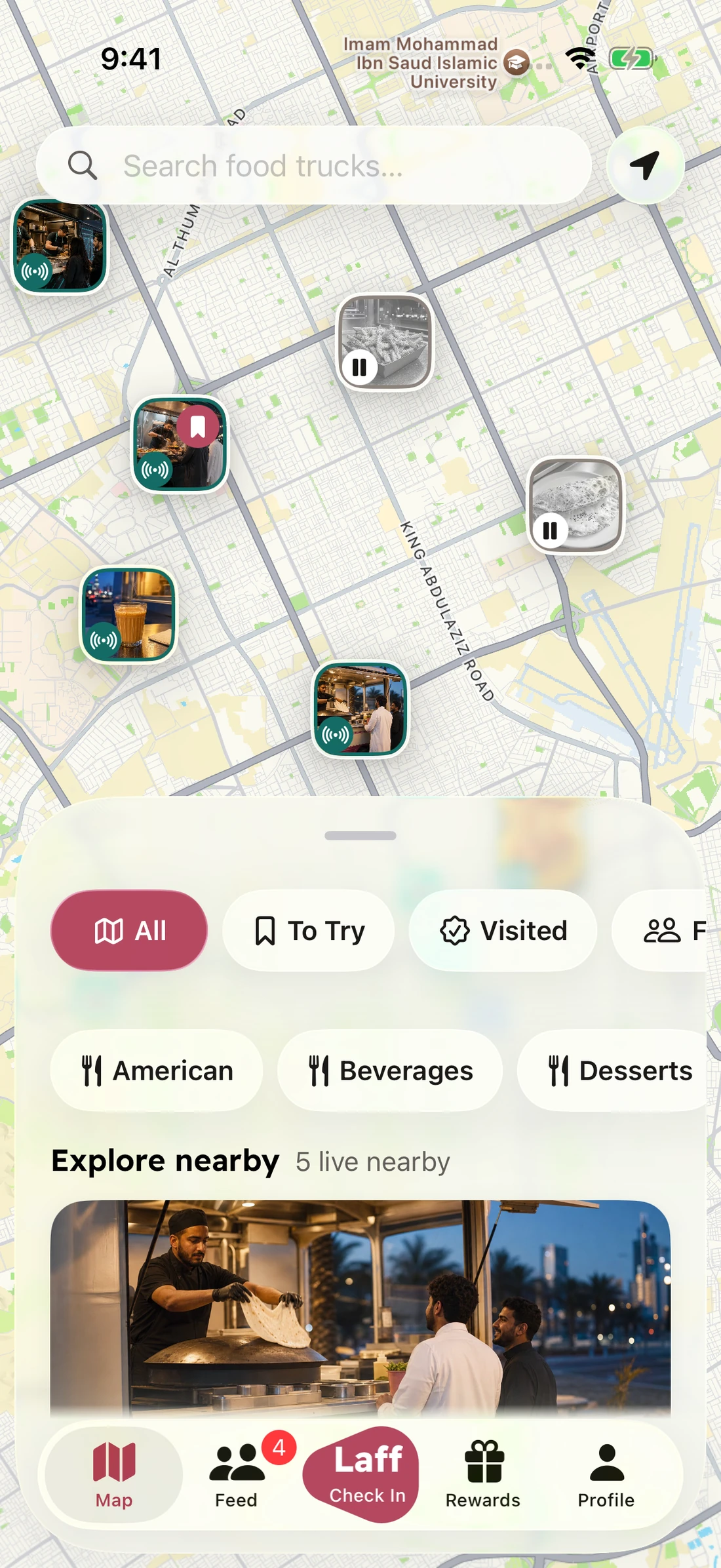 Truck discovery map in Riyadh